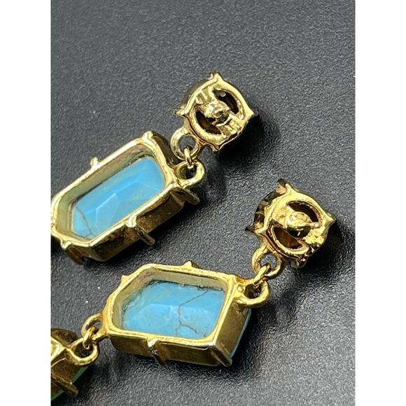 Kate Spade Turquoise Blues Green Linear Fiesta Crystal Dangle Drop Earring - Picture 6 of 16